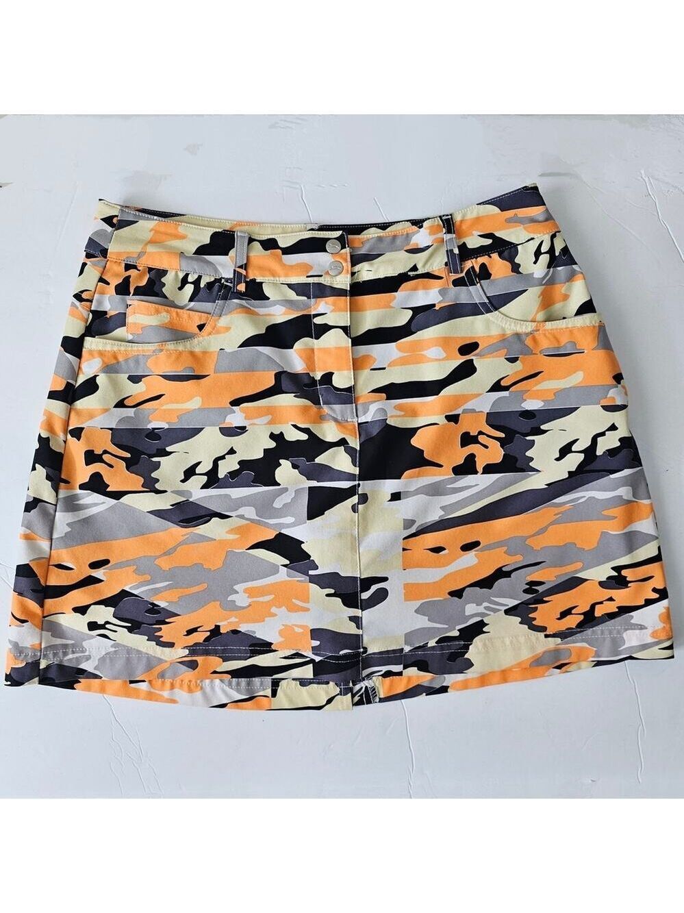 Slazenger Orange Camo Golf Mini Skirt Skirt Size 2